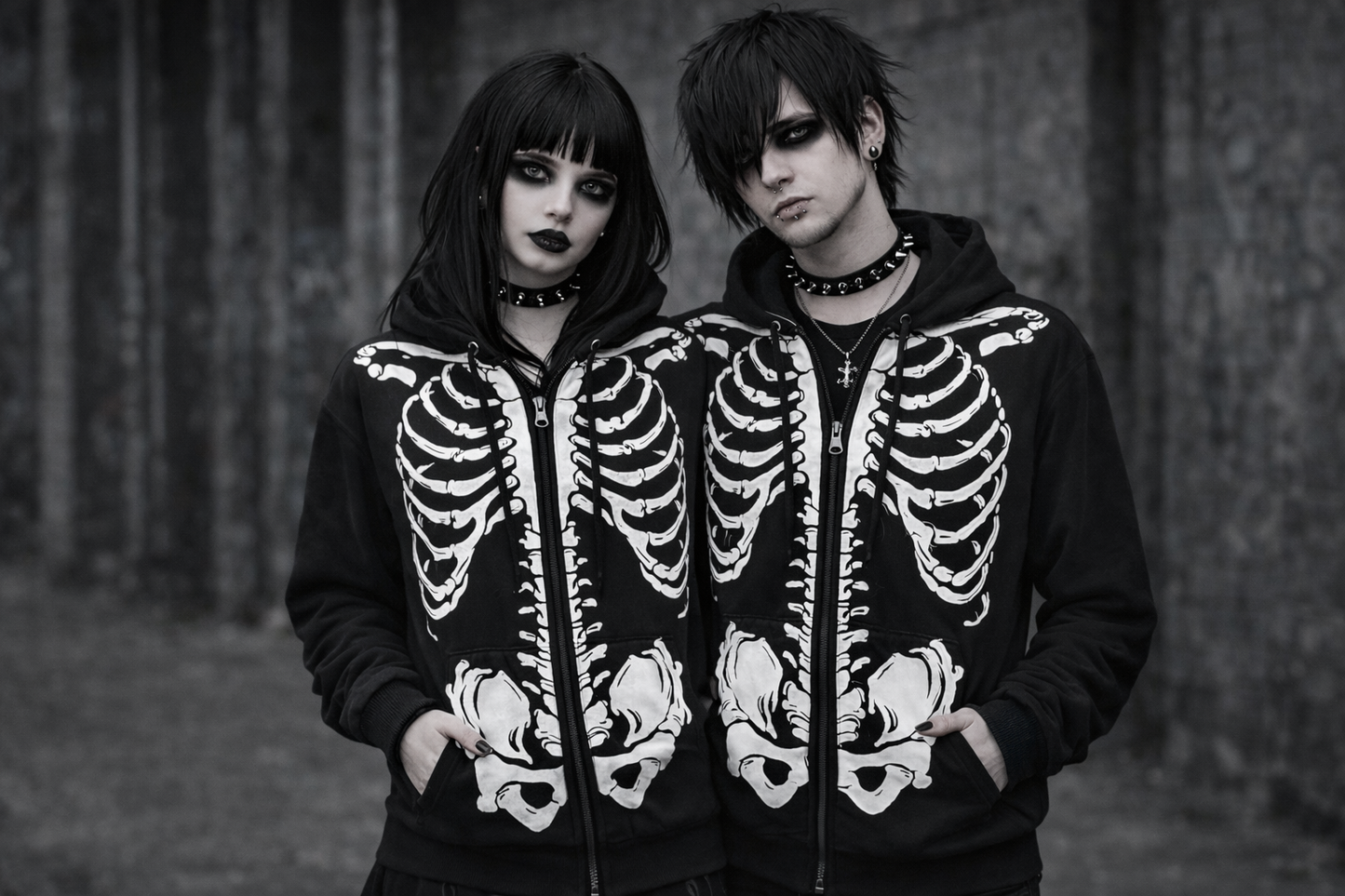 Skeleton bones Hoody (Zipped))