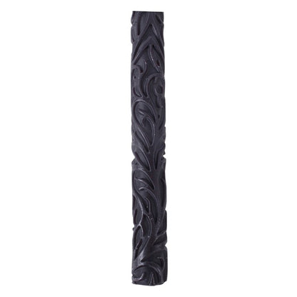 Set of 3 Black Debossed Taper Candles