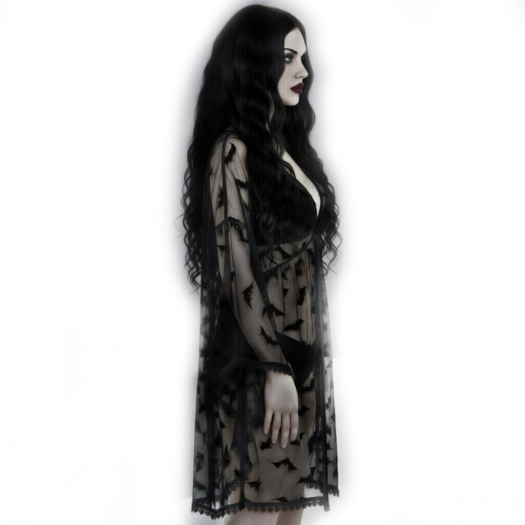 Black Bat Lace Gothic Kimono