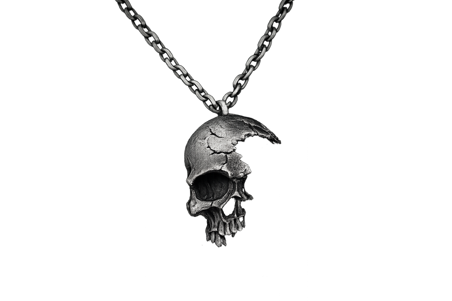 Shattered Skull Pendant Necklace
