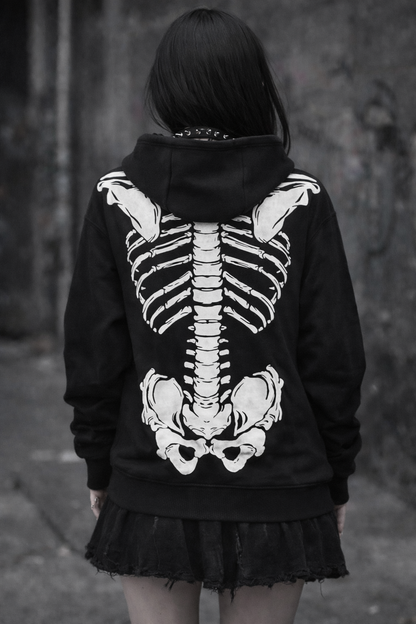 Skeleton bones Hoody (Zipped))