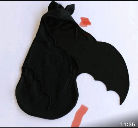 Ultra black Baby bat sleeping wrap 🦇