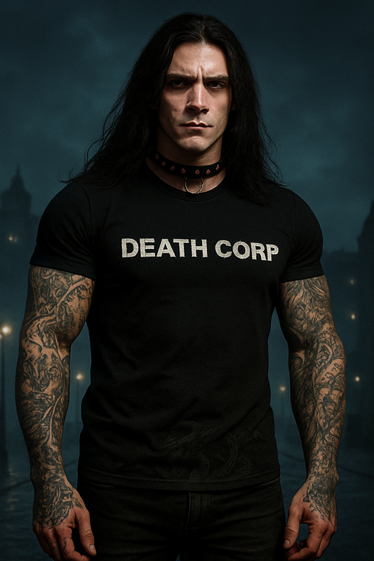 Death Corp - Classic T-shirt "in death we trust' (glow in the dark option)