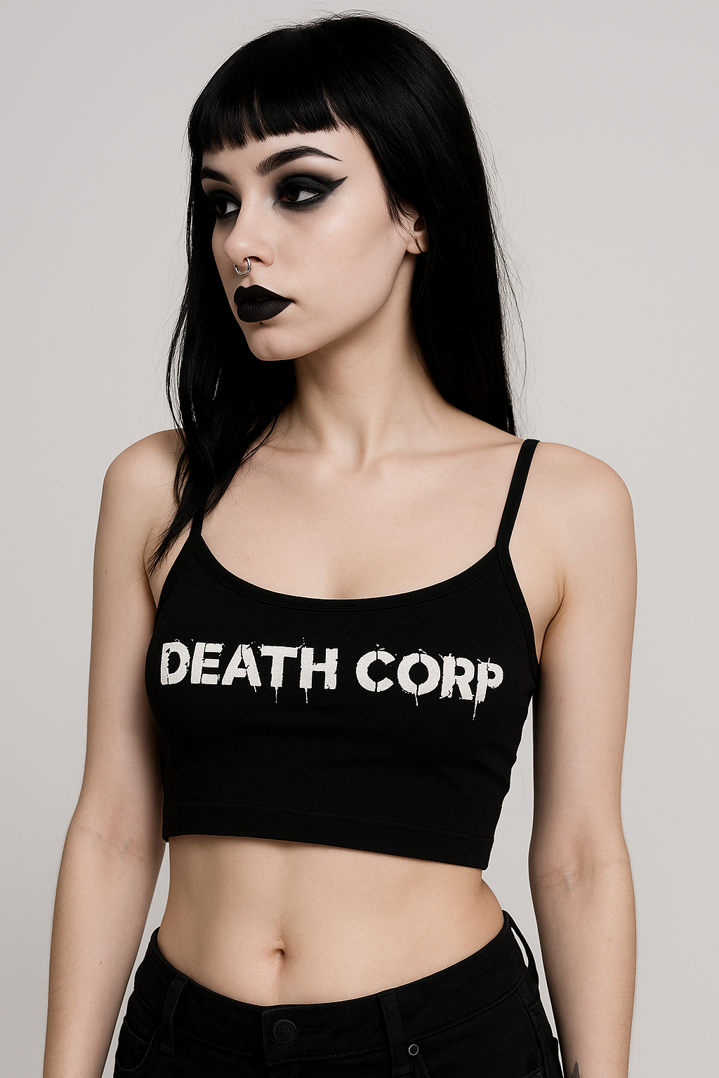 Death Corp - Classic strap cami/ crop (glow in the dark option)