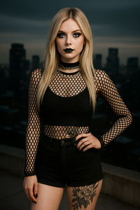 Long Sleeve Fishnet Top