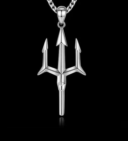 Poseidon stainless steel silver necklace