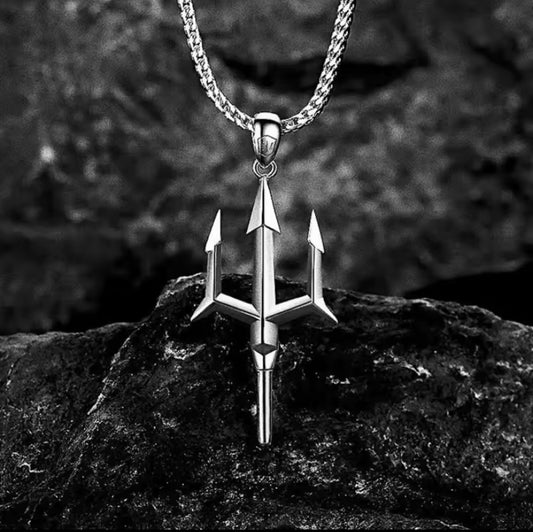 Poseidon stainless steel silver necklace
