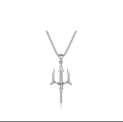 Poseidon stainless steel silver necklace