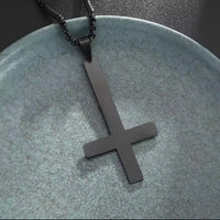 inverted cross pentagram necklace plain