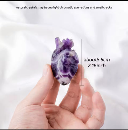 Hand Crafted Crystal anatomical heart figures