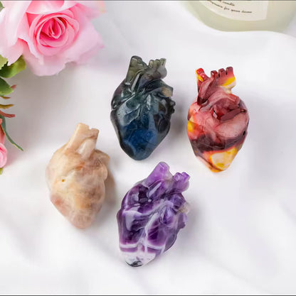 Hand Crafted Crystal anatomical heart figures