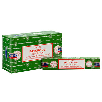 Set of 12 Patchouli Incense Sticks by Satya (12/50)