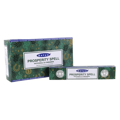 12 Packs of Prosperity Spell Incense Sticks by Satya