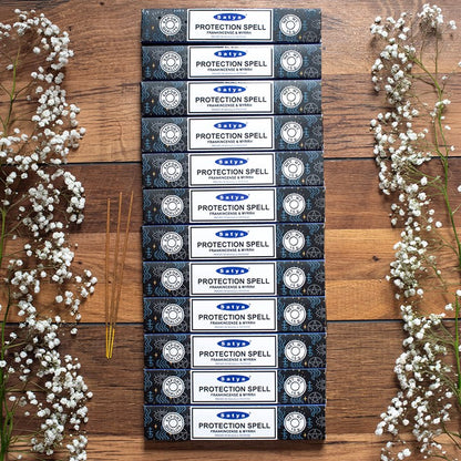 12 Packs of Protection Spell Incense Sticks by Satya
