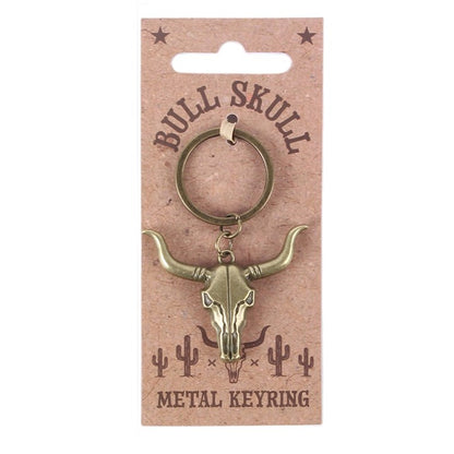 Bull Skull Keyring