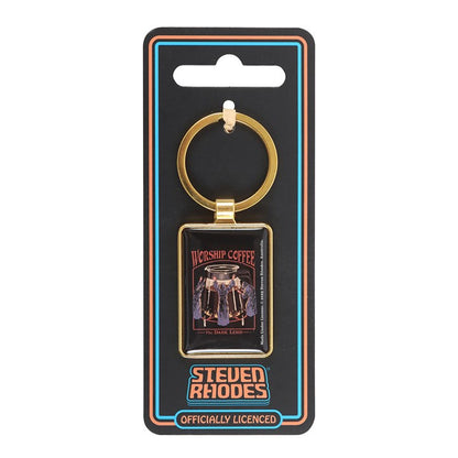Worship Coffee Keyring by Steven Rhodes