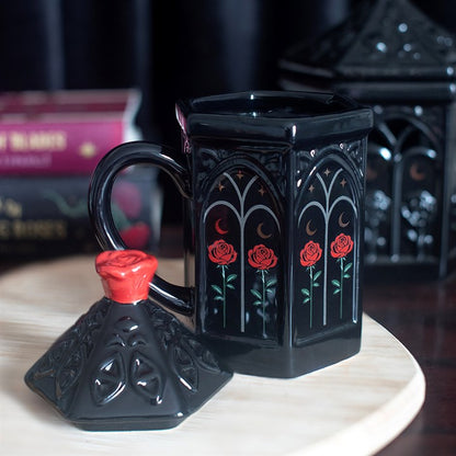 Gothic Rose Cathedral Lidded Mug