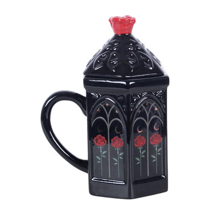 Gothic Rose Cathedral Lidded Mug
