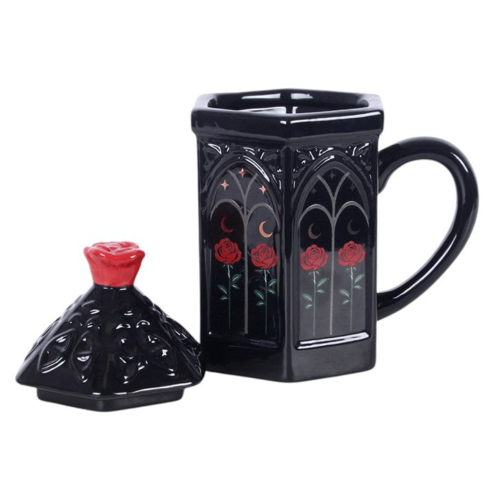 Gothic Rose Cathedral Lidded Mug