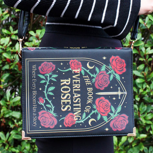 Gothic Rose Book Shaped Crossbody Bag