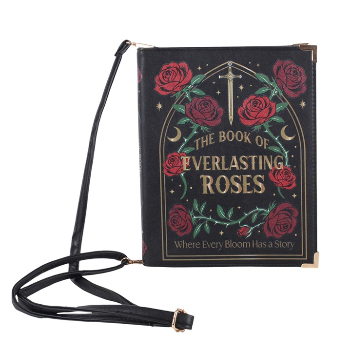 Gothic Rose Book Shaped Crossbody Bag