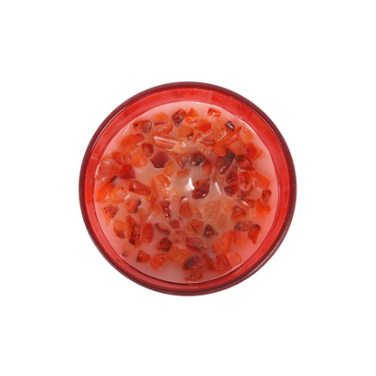 Root Chakra Strawberry Crystal Chip Candle