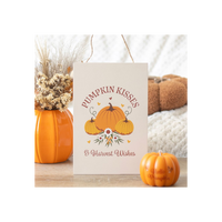 Pumpkin Kisses & Harvest Wishes Hanging Sign