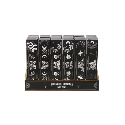 Set of 36 Midnight Rituals Incense Sticks in Display