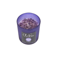 Third Eye Chakra Lavender Crystal Chip Candle