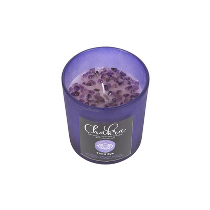 Third Eye Chakra Lavender Crystal Chip Candle