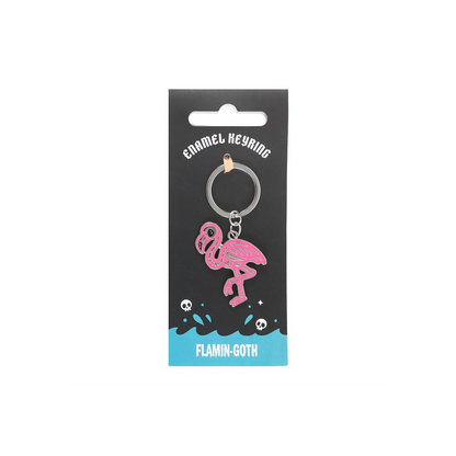 Flamin-goth Flamingo Keyring