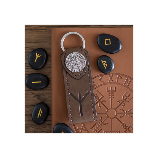 Protection Viking Rune Faux Leather Keyring
