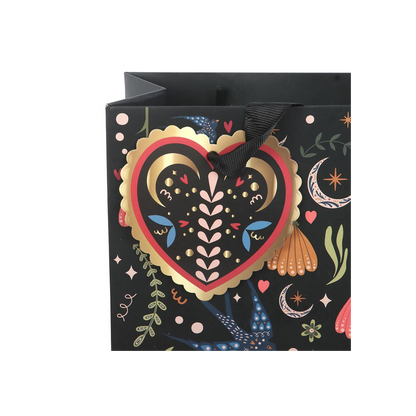 Medium Black Midnight Bloom Print Giftbag