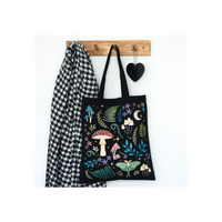 Dark Forest Print Polycotton Tote Bag