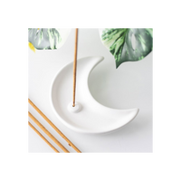 White Crescent Moon Incense Stick Holder