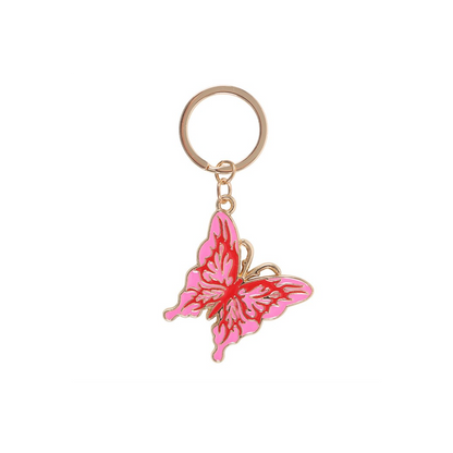 Flaming Butterfly Keyring
