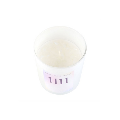 1111 Angel Number Crystal Chip Candle