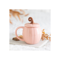 Pink Curly Pumpkin Lidded Mug