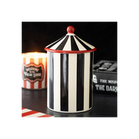 Black Striped Circus Tent Storage Jar