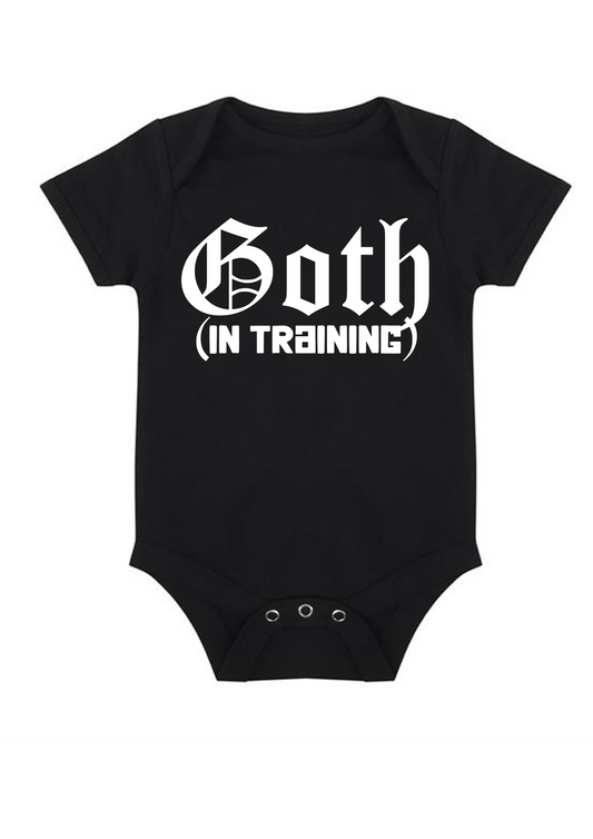 GOTH IN TRAINING essential short sleeve baby bodysuit