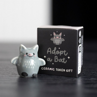 Set of 24 Adopt a Bat Ceramic Token Gifts in Display