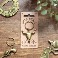 Bull Skull Keyring