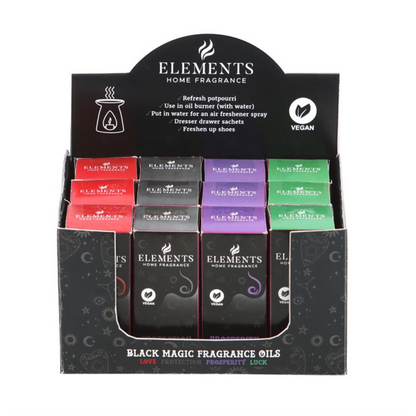 Set of 12 Black Magic Fragrance Oils in Display