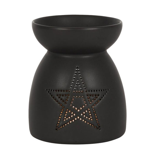 Black Pentagram Cut Out Oil Burner