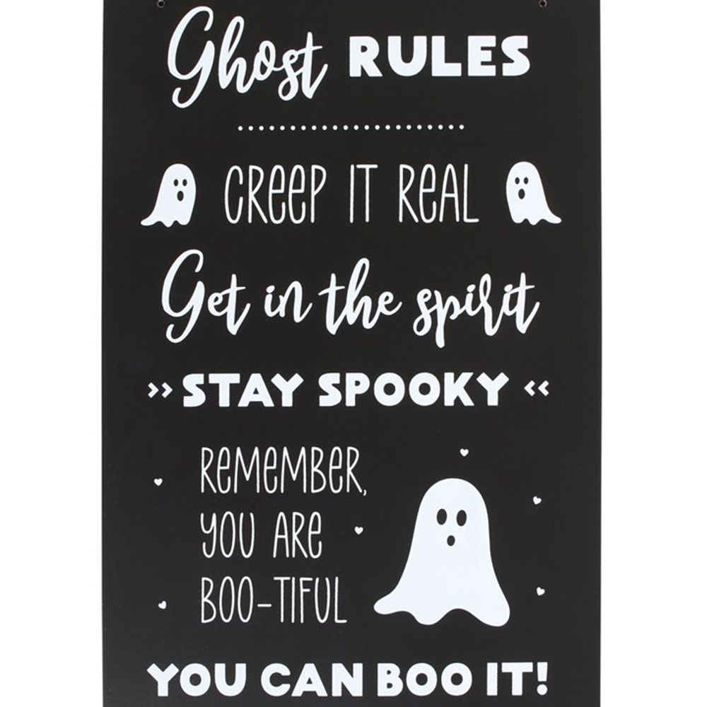 30cm Ghost Rules Hanging Sign