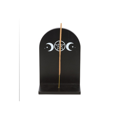 Black Triple Moon Incense Holder Shelf