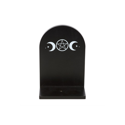 Black Triple Moon Incense Holder Shelf