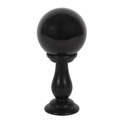 Small Black Crystal Ball on Stand