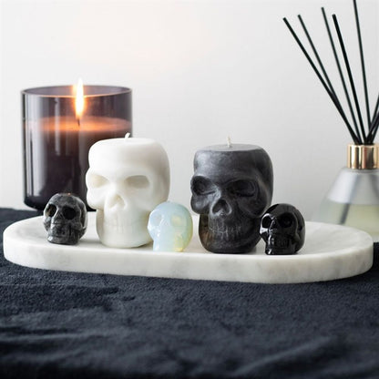 Set of 12 Opium & White Sage Skull Candles in Display