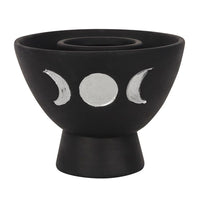 Black Triple Moon Terracotta Smudge Bowl